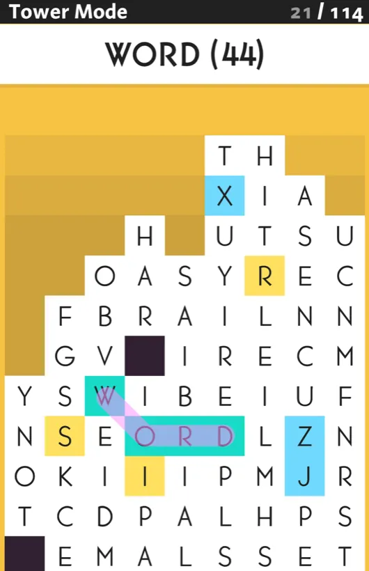 SpellTower: una pila di tessere di lettere da cui ricavare parole per liberare spazio.